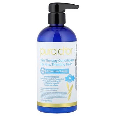 صورة منتج Pura D'or Pura D Or Hair Therapy Conditioner for Fine Thinning Hair 16 Fl Oz 473 Ml بحجم 473 مل
