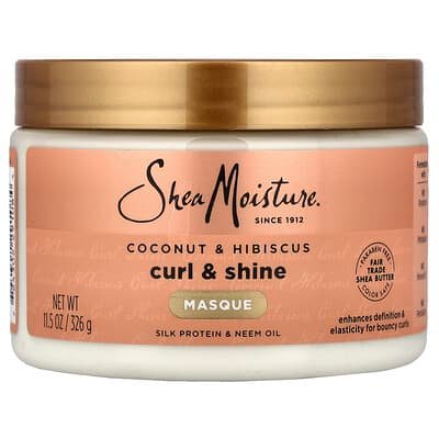 صورة منتج SheaMoisture Sheamoisture Curl Shine Hair Masque Coconut Hibiscus 11 5 Oz 326 G بحجم 326 جم