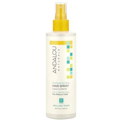 صورة منتج Andalou Naturals Andalou Naturals Hair Spray Brilliant Shine for Medium Hold Sunflower Citrus 8 2 Fl Oz 242 Ml بحجم 242 مل