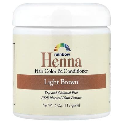 صورة منتج Rainbow Research Rainbow Research Henna Hair Color and Conditioner Light Brown 4 Oz 113 G بحجم 113 جم
