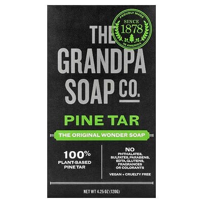 صورة منتج The Grandpa Soap Co. The Grandpa Soap Co Face Body Bar Soap Pine Tar 4 25 Oz 120 G بحجم 120 جم