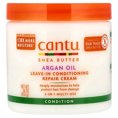 صورة منتج Cantu Cantu Argan Oil Leave in Conditioning Repair Cream 16 Oz 453 G بحجم 453 جم