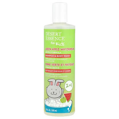 صورة منتج Desert Essence Desert Essence Kids Shampoo Body Wash Green Apple Watermelon بحجم 355 مل