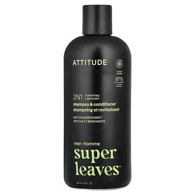 صورة منتج ATTITUDE Attitude Super Leaves 2n1 Fortifying Shampoo Conditioner For Men Matcha Bergamot بحجم 415