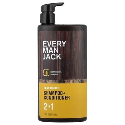 صورة منتج Every Man Jack Every Man Jack 2 in 1 Shampoo Conditioner Sandalwood 16 Fl Oz 473 Ml بحجم 473 مل