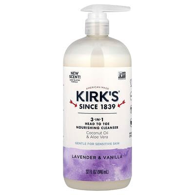 صورة منتج Kirk's Kirk S 3-in-1 Head To Toe Nourishing Cleanser Lavender Vanilla بحجم 946