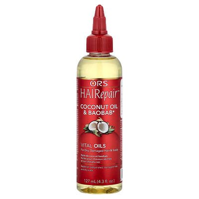 صورة منتج ORS Ors Hairepair Coconut Oil Baobab Vital Oils for Dry Damaged Hair Scalp 4 3 Fl Oz 127 Ml بحجم 4.3