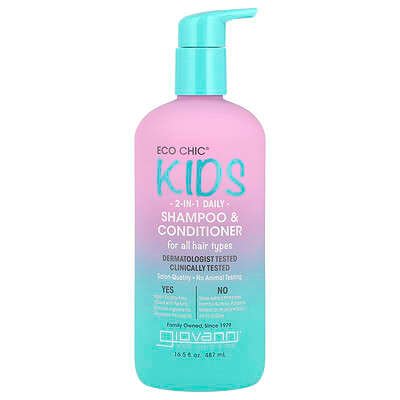 صورة منتج Giovanni Giovanni Eco Chic Kids 2 in 1 Daily Shampoo Conditioner for All Hair Types 16 5 Fl Oz 487 Ml بحجم 487 مل