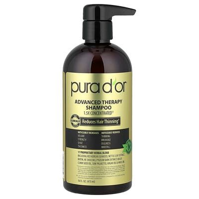 صورة منتج Pura D'or Pura D Or Advanced Therapy Shampoo 16 Fl Oz 473 Ml بحجم 473 مل