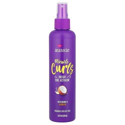 صورة منتج Aussie Aussie Miracle Curls 2nd Day Curl Activator with Coconut Jojoba Oil 8 5 Fl Oz 251 Ml بحجم 251 مل