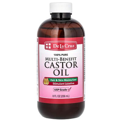 صورة منتج De La Cruz De La Cruz 100 Pure Multi Benefit Castor Oil 8 Fl Oz 236 Ml بحجم 236 مل