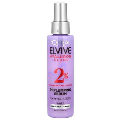 صورة منتج L'Oréal L Or Al Elvive Hyaluron Plump Replumping Serum Dry Dehydrated Hair 4 4 Fl Oz 130 Ml بحجم 130 مل