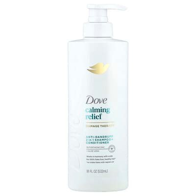 صورة منتج Dove Dove Calming Relief Anti Dandruff 2 in 1 Shampoo Conditioner 18 Fl Oz 532 Ml بحجم 532 مل