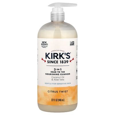 صورة منتج Kirk's Kirk S 3-in-1 Head To Toe Nourishing Cleanser Citrus Twist بحجم 946 مل