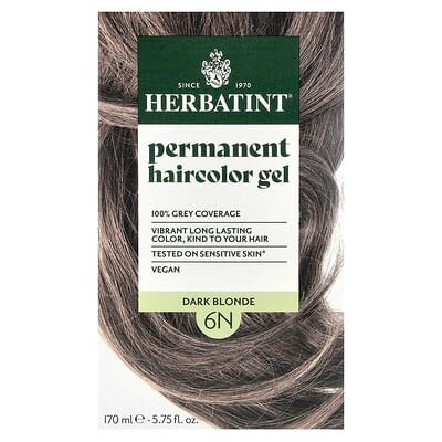 صورة منتج Herbatint Herbatint Permanent Haircolor Gel 6n Dark Blonde 5 75 Fl Oz 170 Ml بحجم 5 count