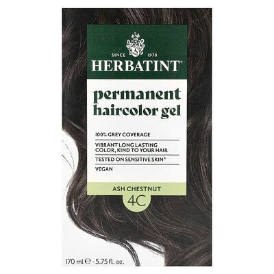 صورة منتج Herbatint Herbatint Permanent Haircolor Gel 4c Ash Chestnut 5 75 Fl Oz 170 Ml بحجم 5 count