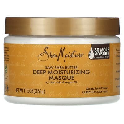 صورة منتج SheaMoisture Sheamoisture Raw Shea Butter Deep Moisturizing Masque with Sea Kelp Argan Oil 11 5 Oz 326 G بحجم 326 جم